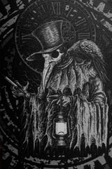 womens dark spooky steampunk plague doctor vegan leather wallet with wrist strap