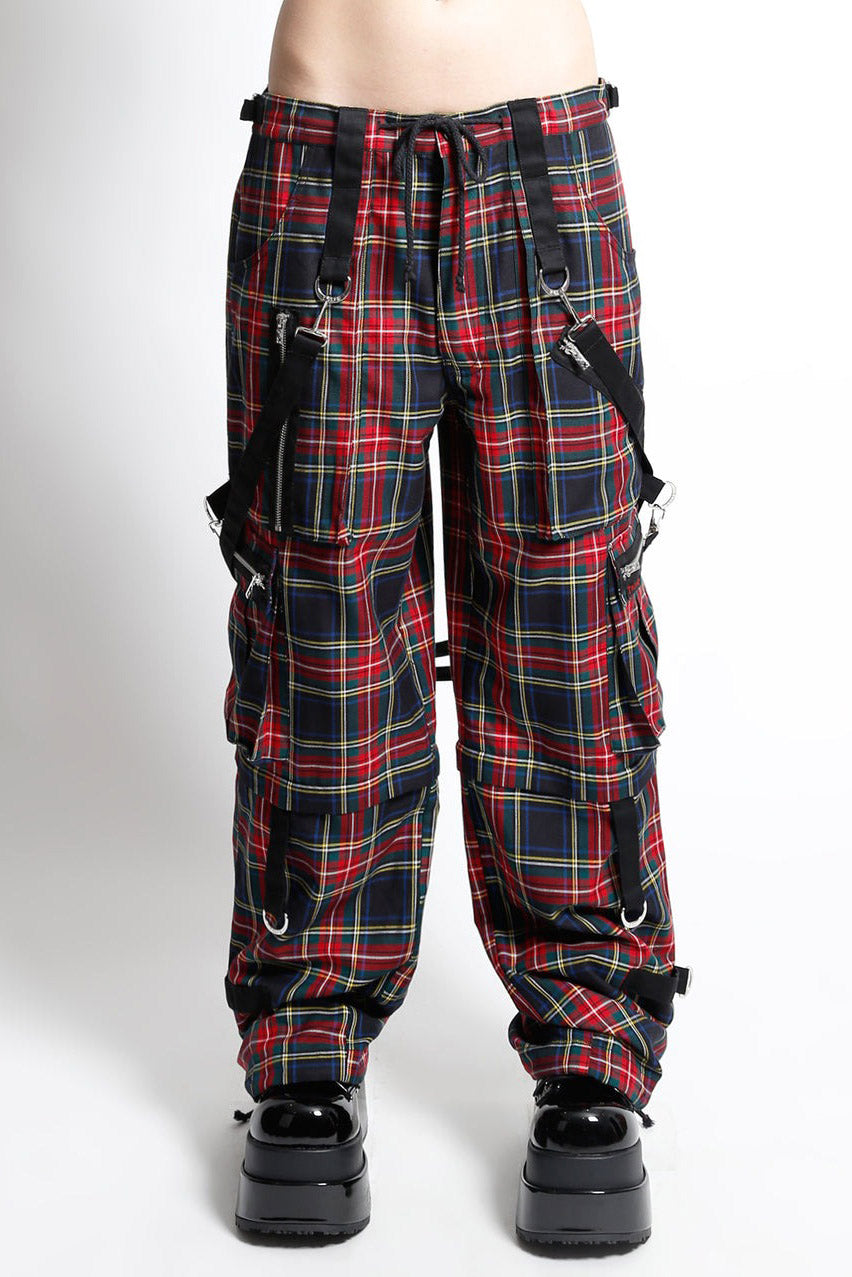 grunge goth plaid tripp NYC jeans with straps