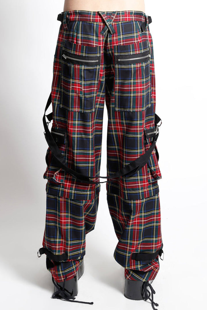 black plaid mens punk pants