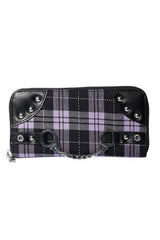 purple plaid punk wallet
