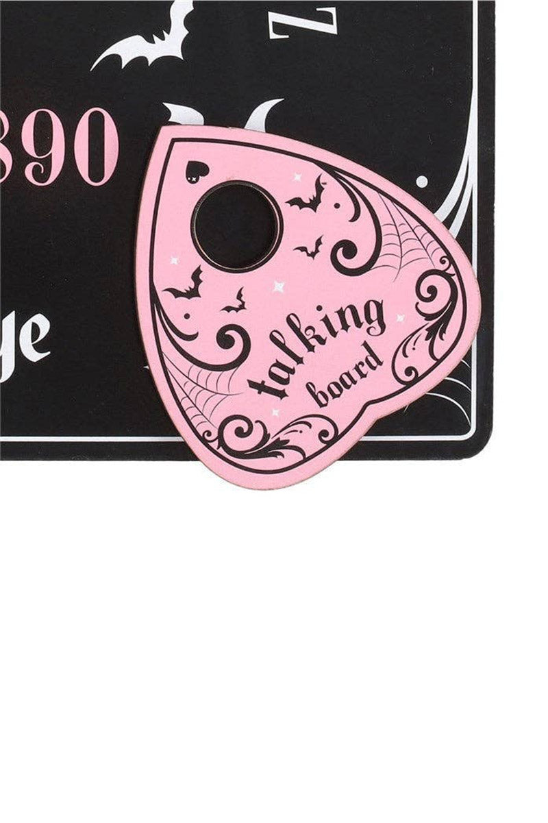 creepy cute pastel goth ouija board with heart planchette 