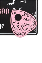 creepy cute pastel goth ouija board with heart planchette 