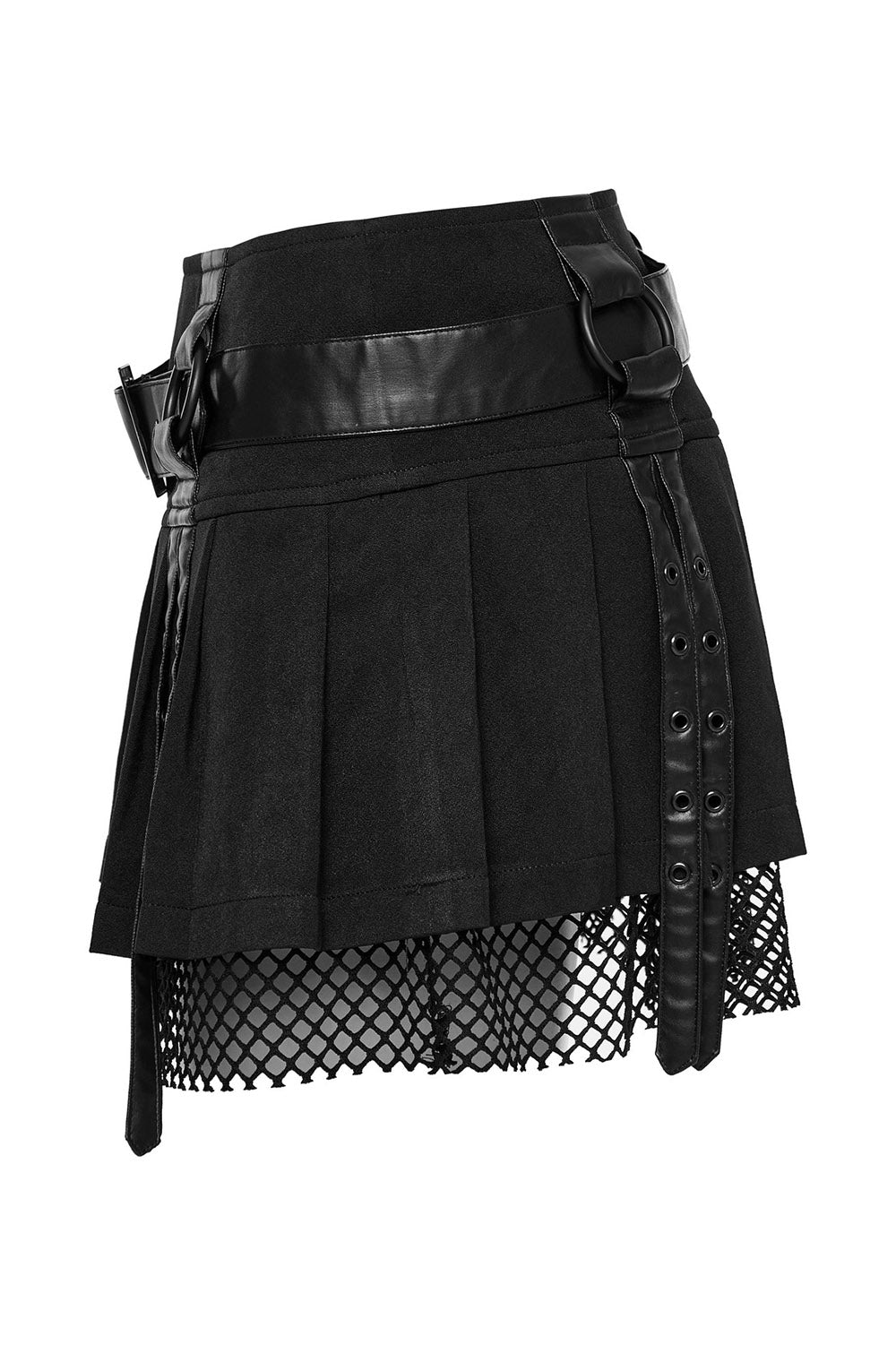o-ring pleated flared skirt