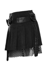 o-ring pleated flared skirt