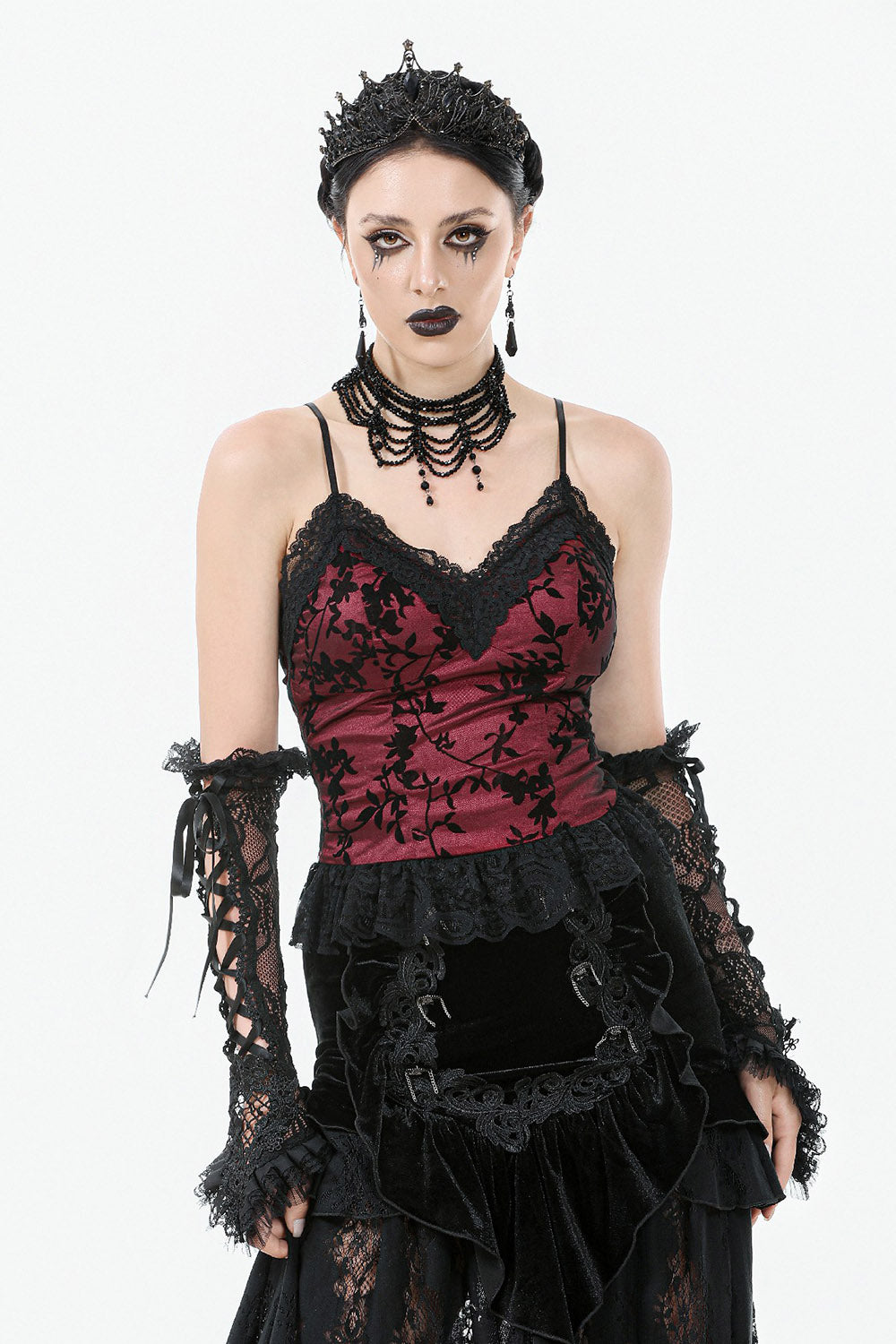 red floral gothic tank top