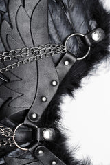 goth cosplay dark queen angel wings harness