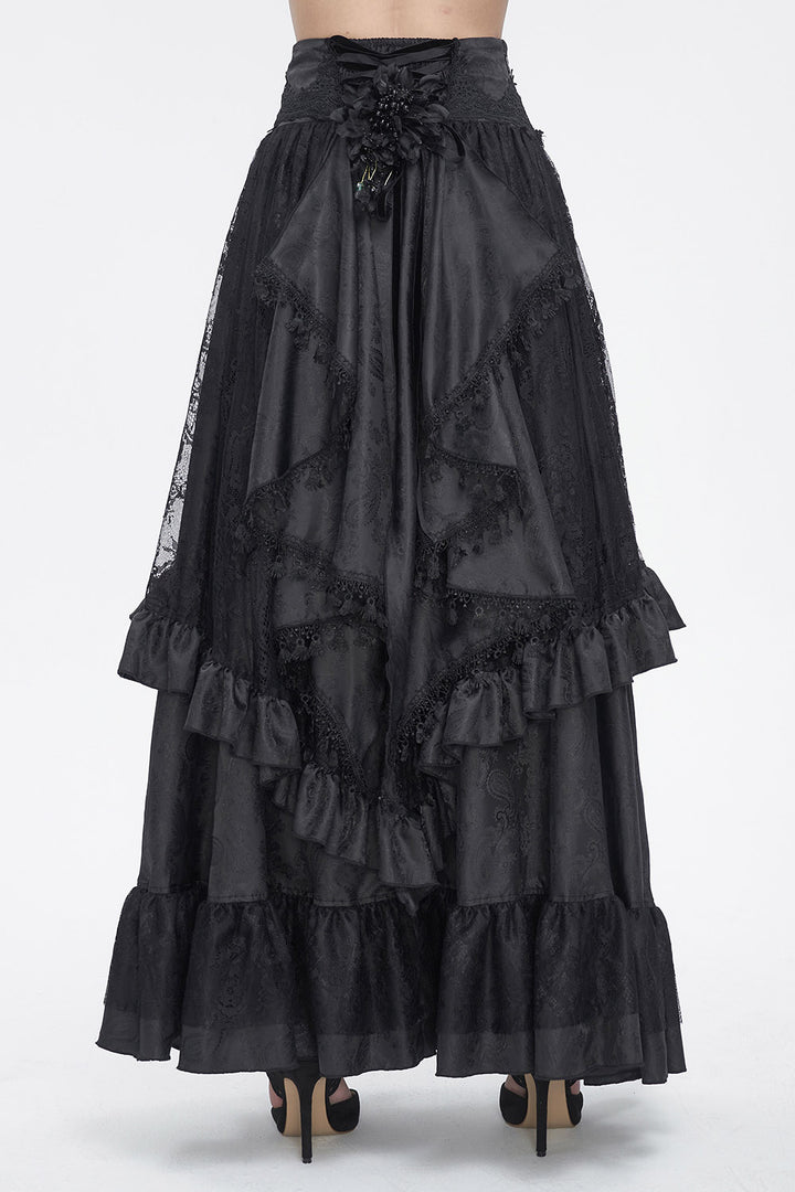 vampire goth black long skirt