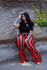 Pantalones acampanados Hellz Bellz con rayas rojas y negras [NEGRO/ROJO]