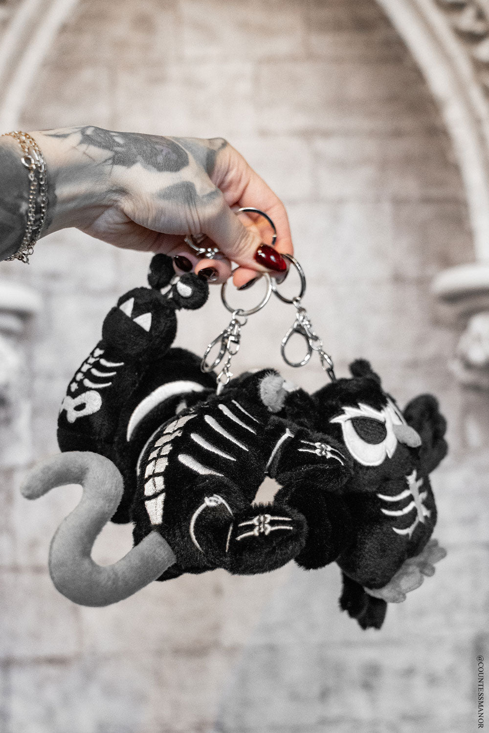 gothic plushie keychains