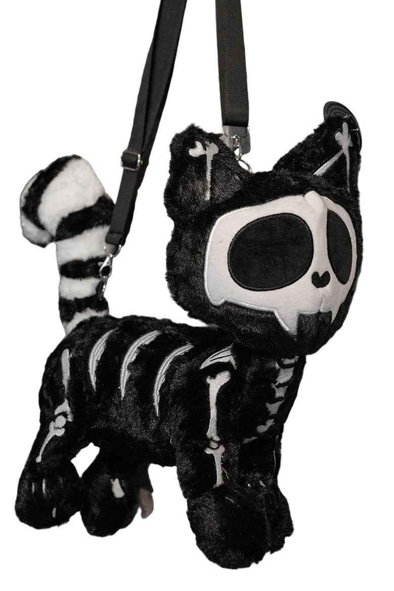 skeleton cat plushie bag