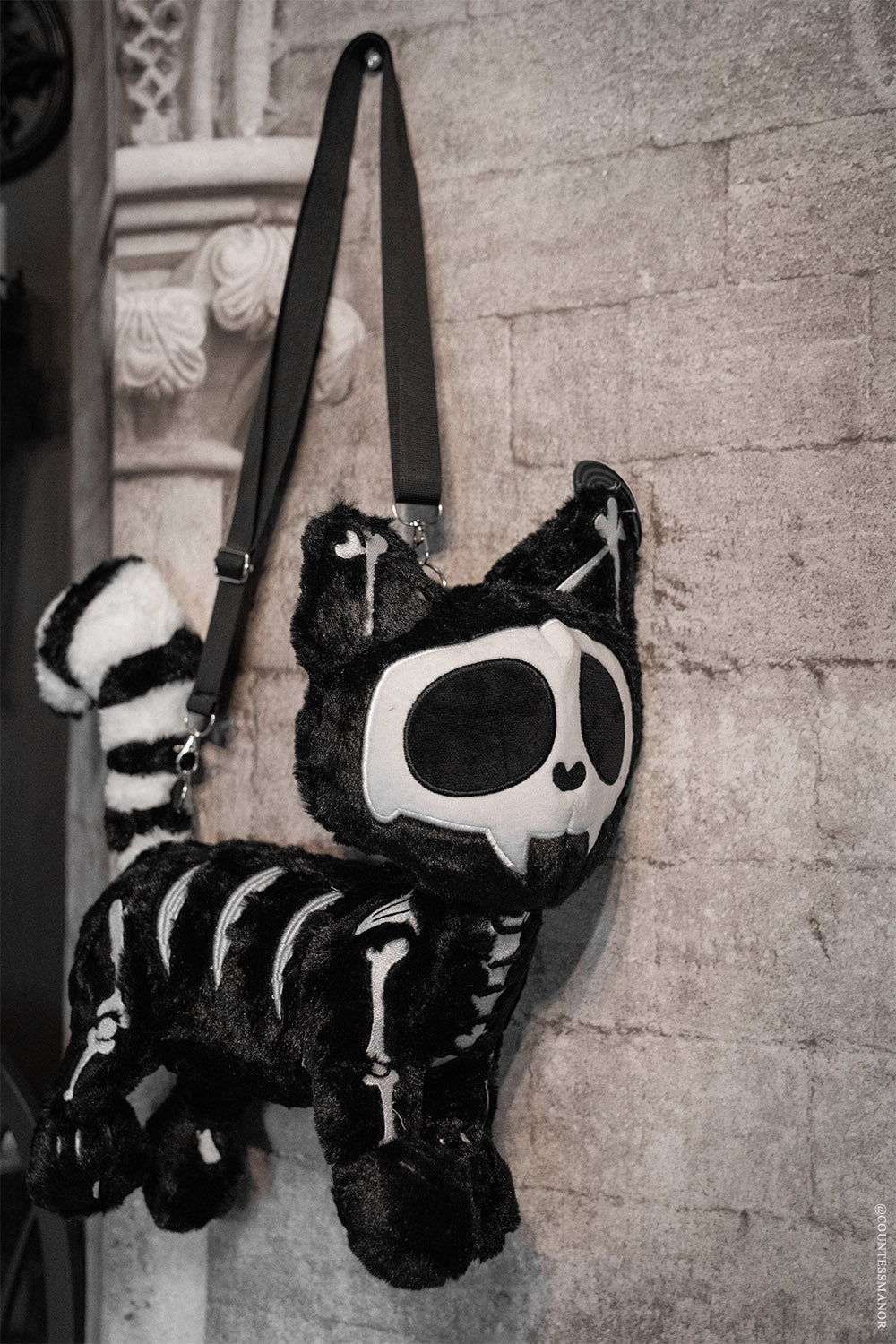 skeleton cat plushie bag
