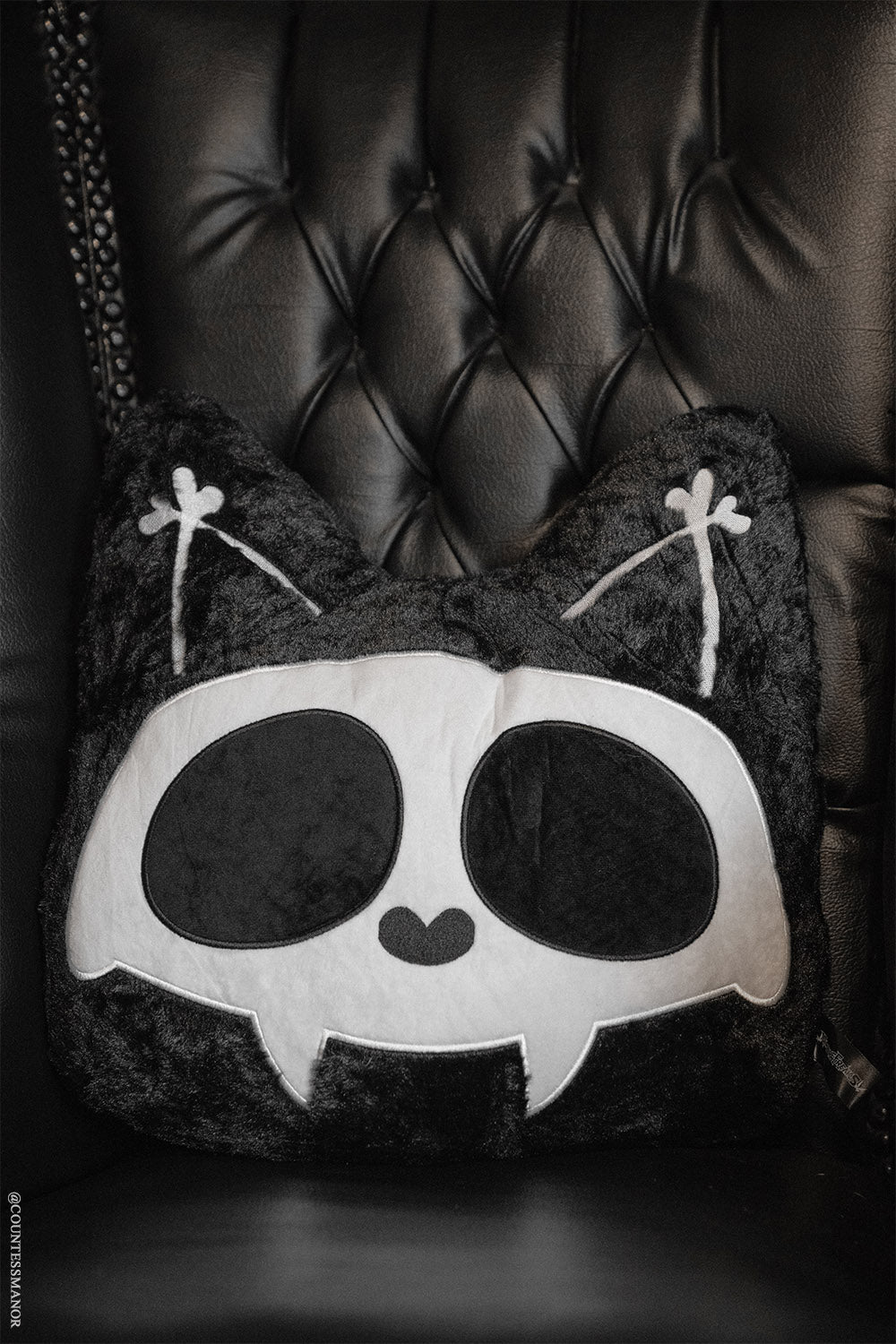 gothic cat throw pillow 