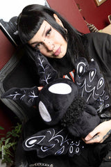 black and white whimsical moth plushie stuffed animal for adults 