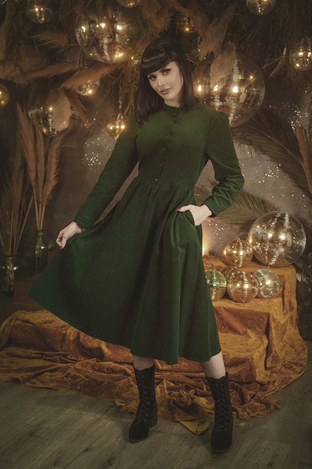 green goth dress