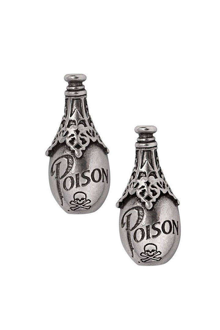 steampunk poison bottle earrings