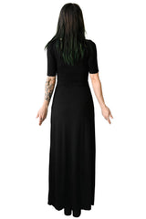 womens black long maxi punk dress
