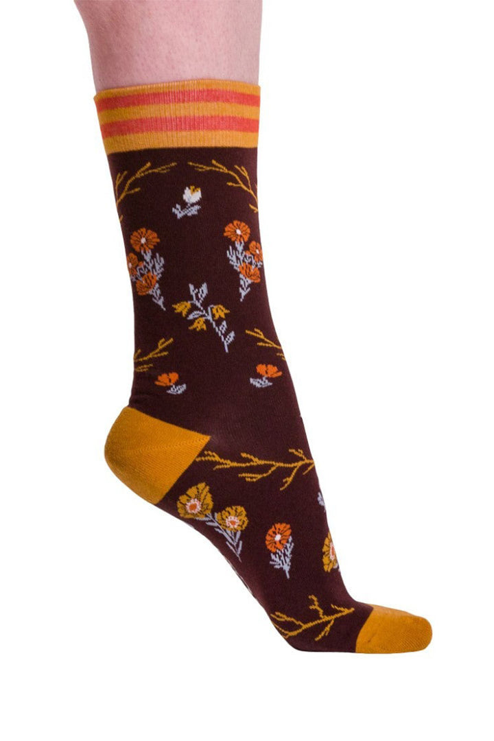 knitted autumn cottagecore rabbit socks