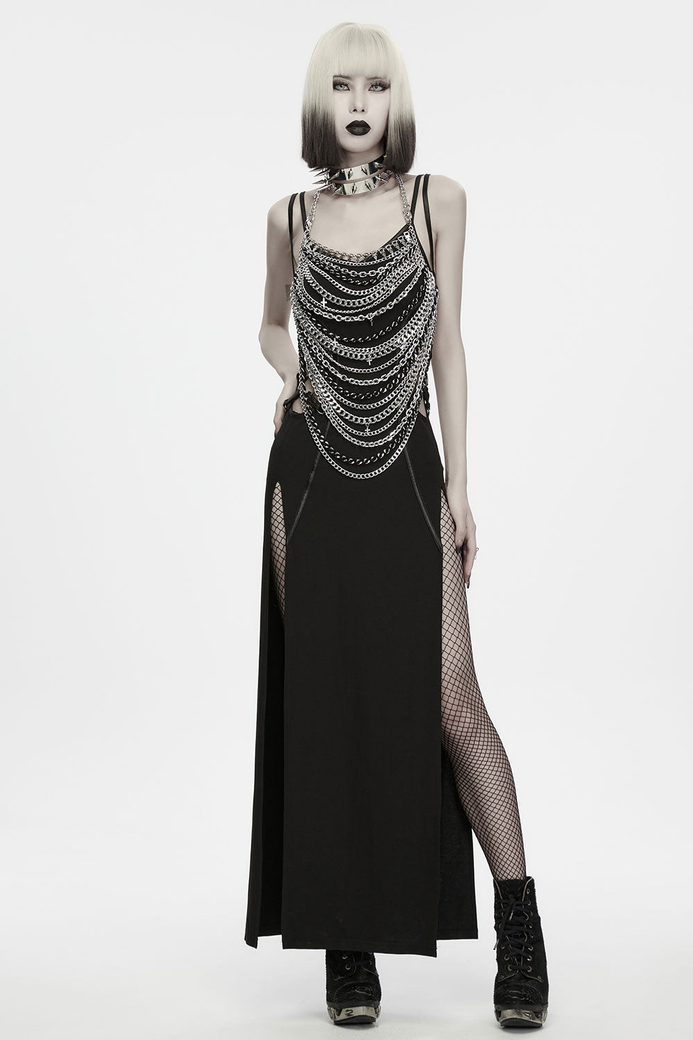 punk spiked fashion necklace for women