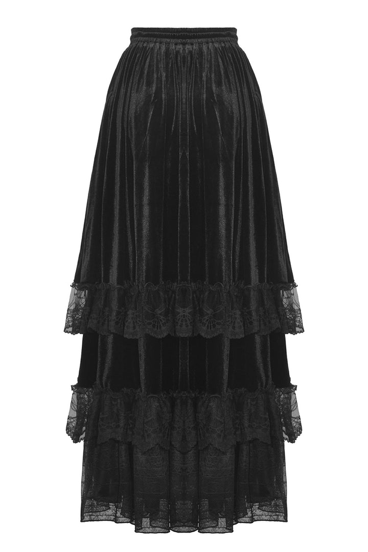 Draped Velvet Haute Goth Maxi Skirt