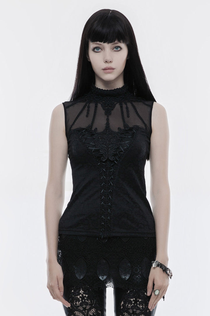 womens gothic sleeveless blouse