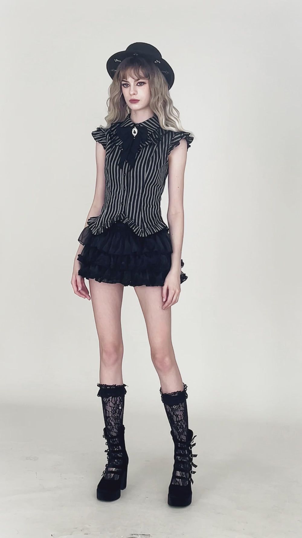 Video of Dark in Love striped goth top