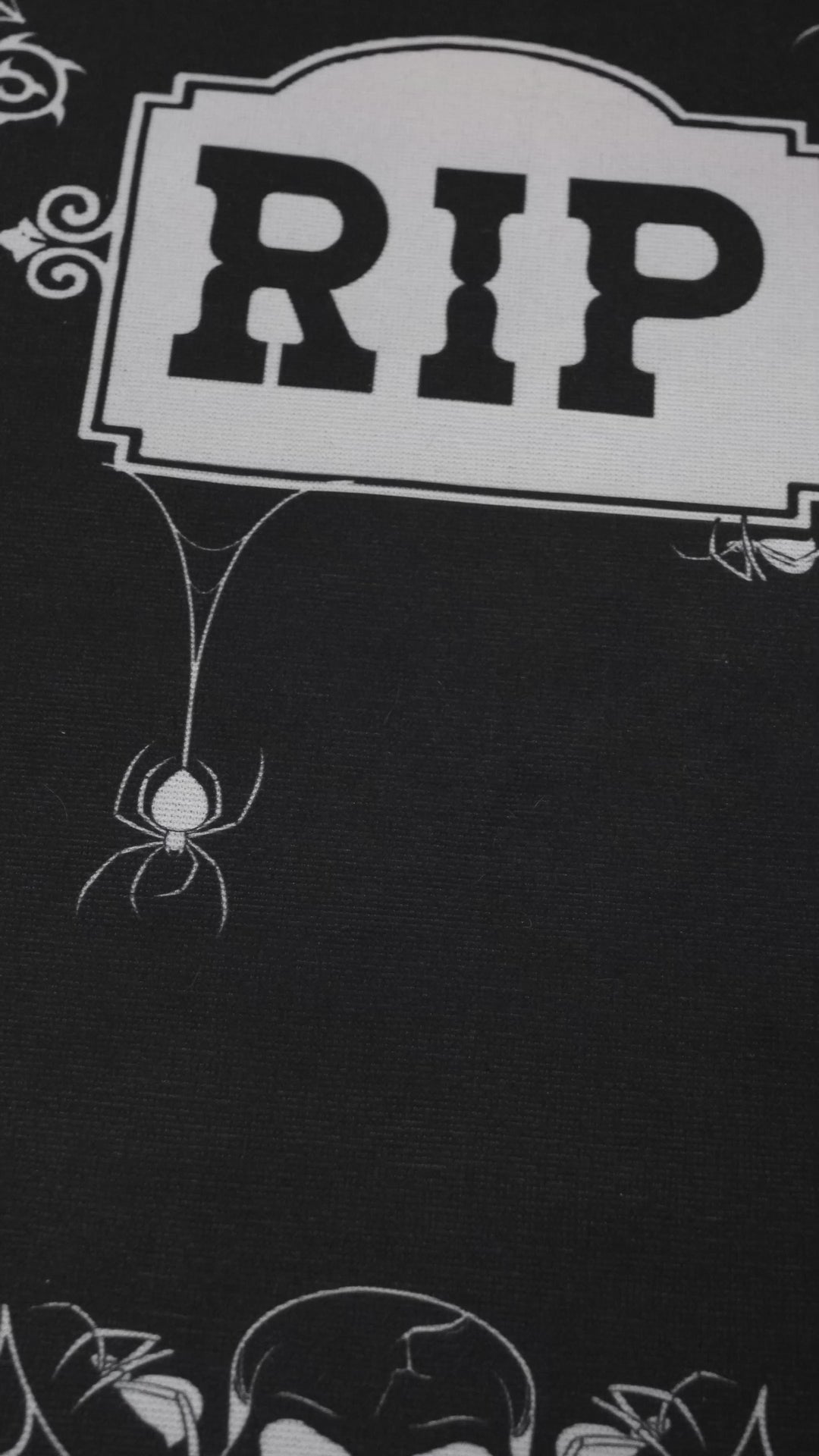 video of a gothic coffin shaped bathmat rug