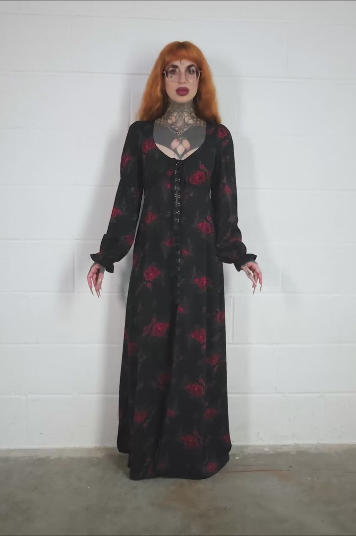 gothic maxi cottagecore dress for women
