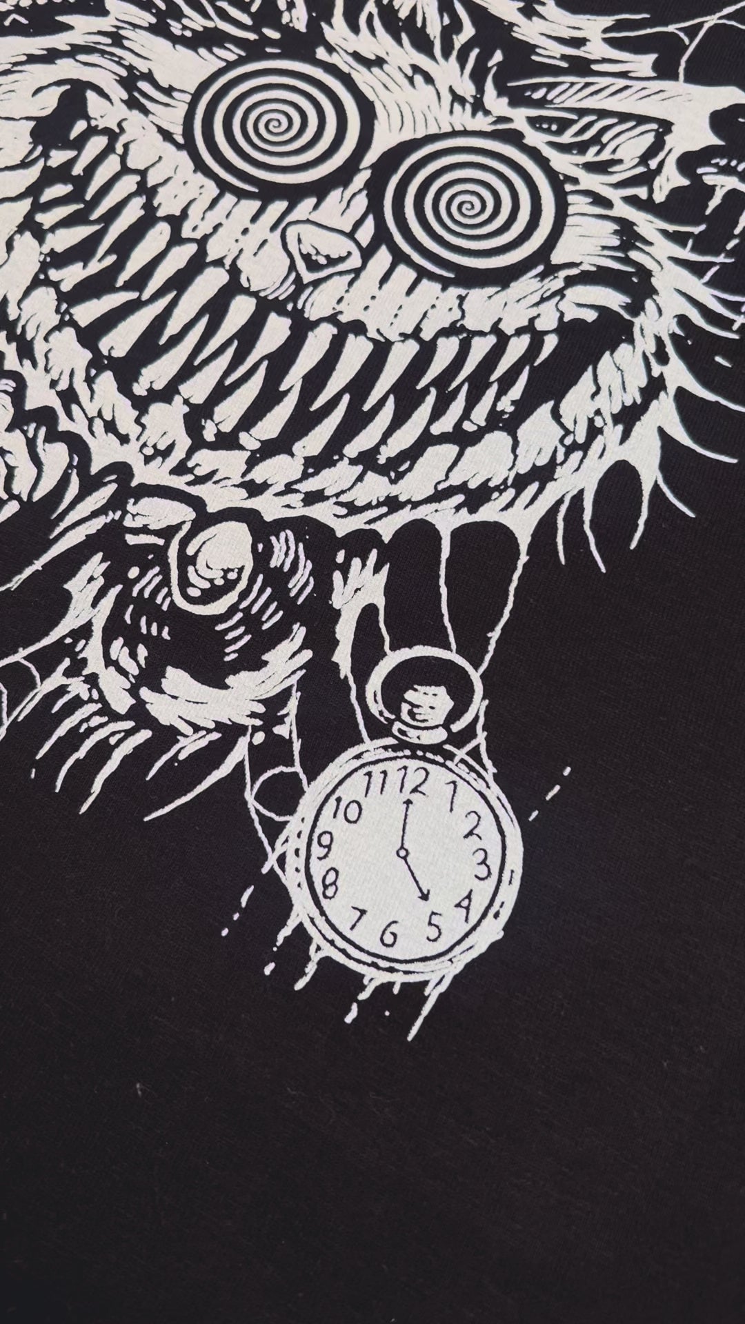 video of a alice in wonderland gothic sweatshirt