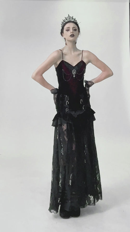 video of gothic woman wearing a steampunk tank top