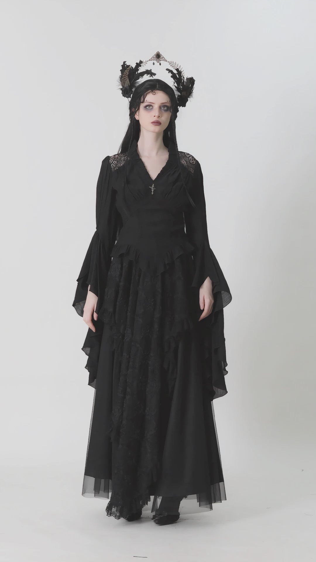 woman wearing gothic clothes