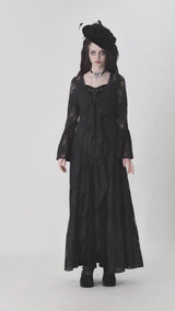 video of gothic woman wearing witch robe 