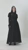 gothic woman wearing a gothic renaissance gown 