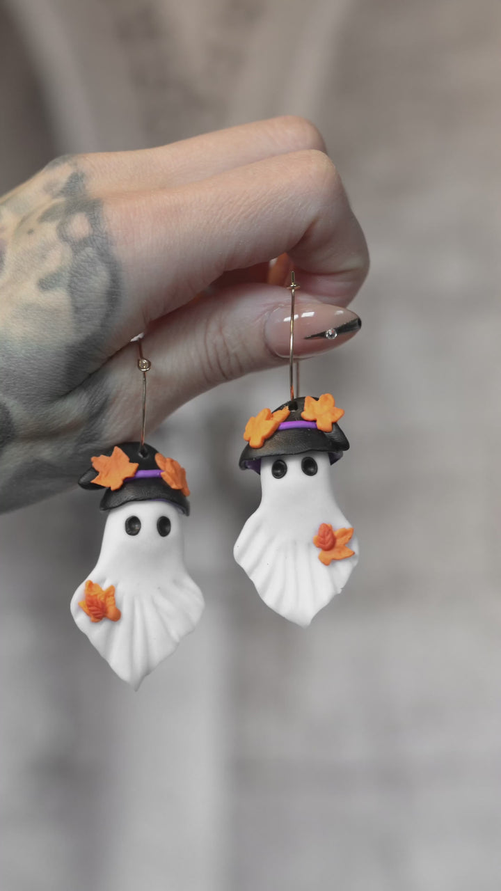 video of a gothic halloween earring set