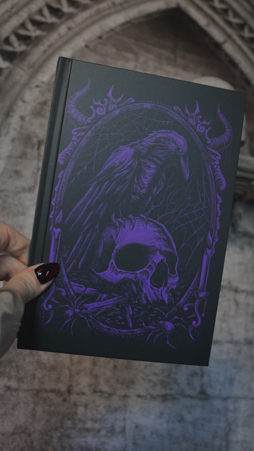 video of a raven hardcover notebook