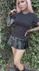 Video of model wearing fishnet top for women in black
