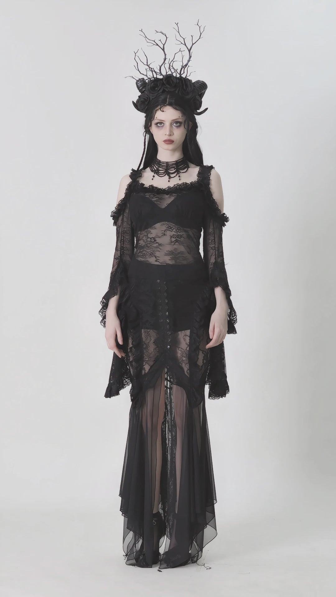 video of goth woman wearing gothic clothes by dark in love
