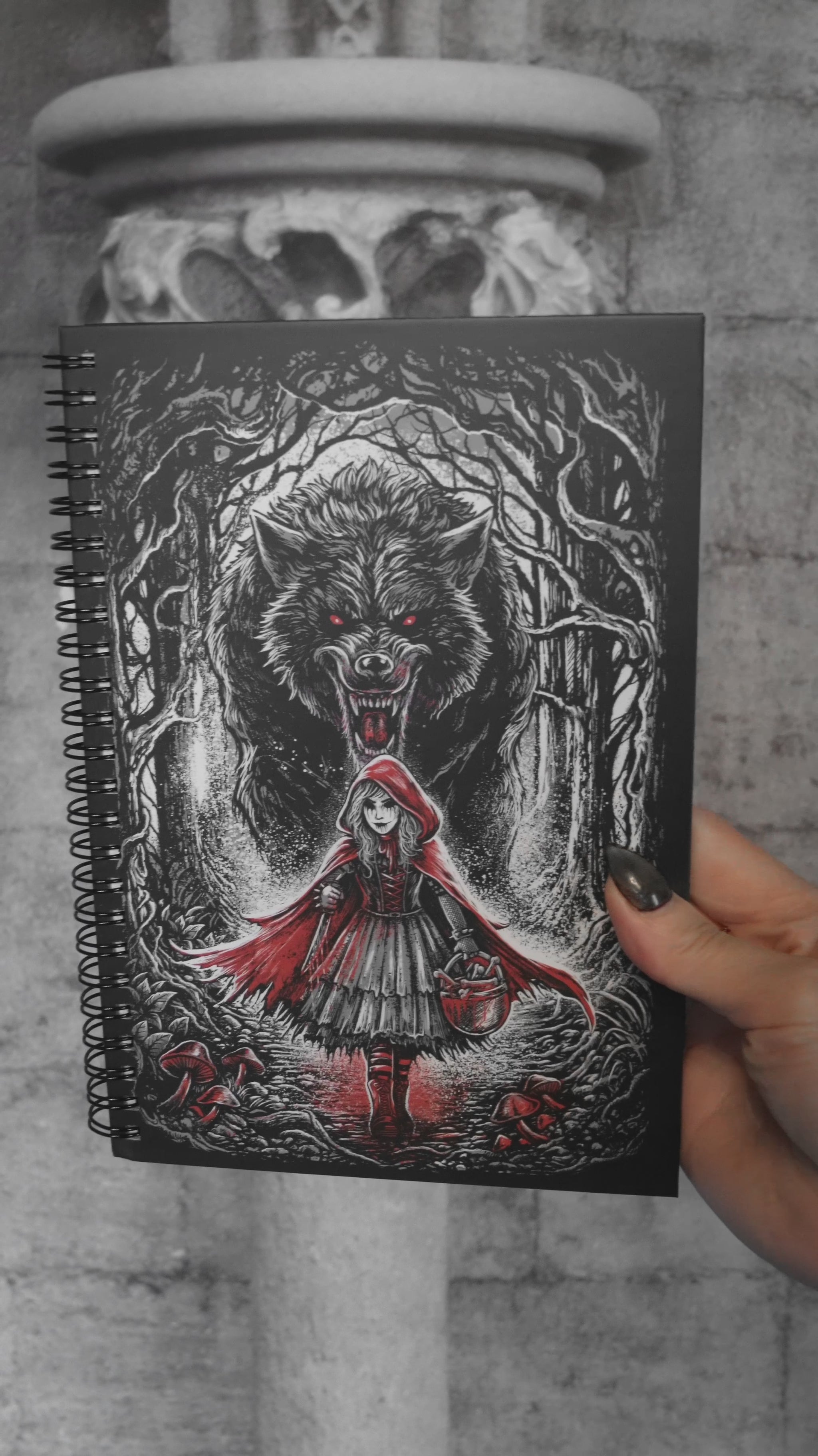 video of a little red riding hood gothic journal 