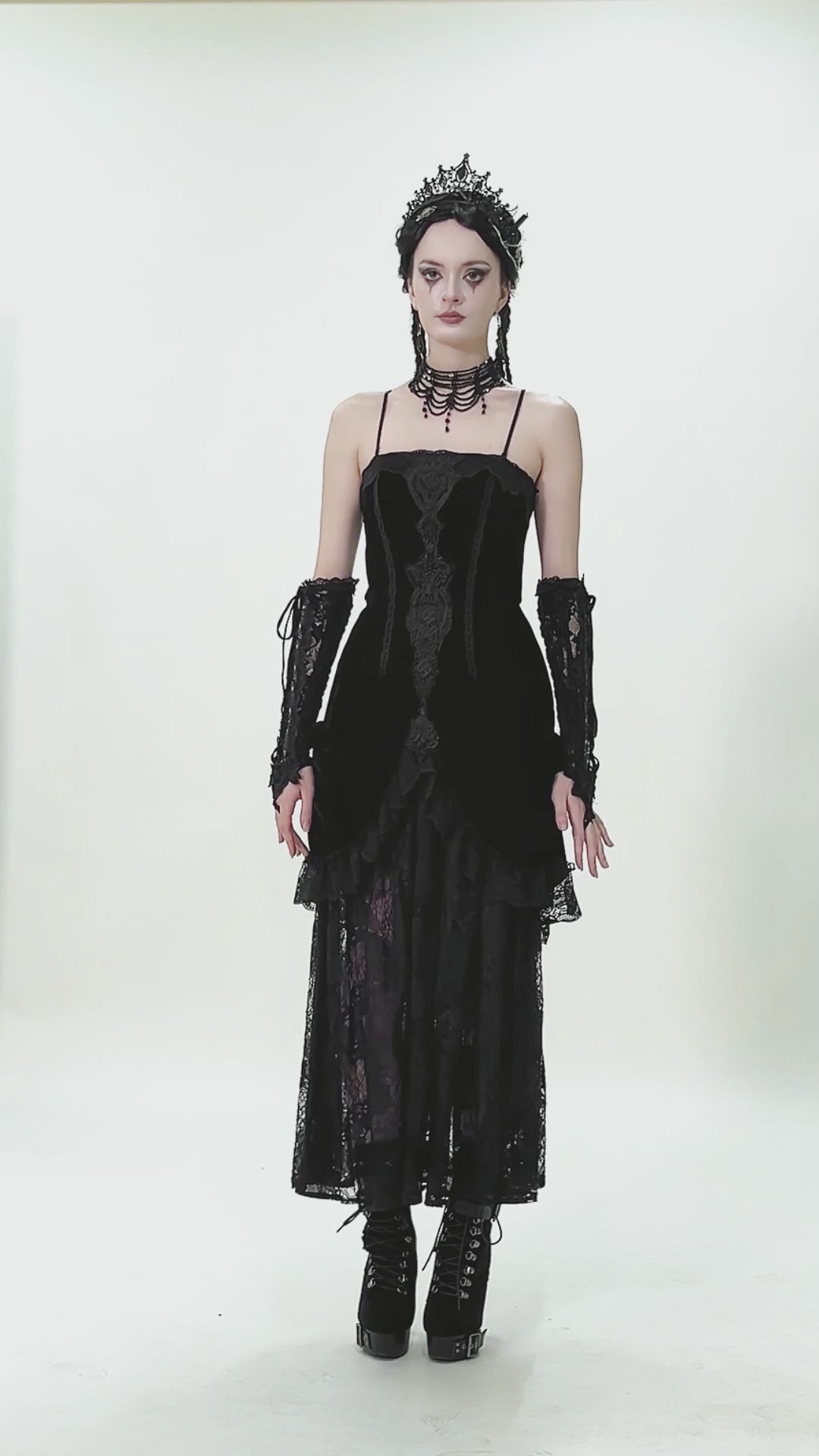 Video of Gothic Embroidered Bustier Dress from Dark In Love