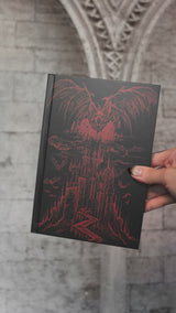 video of a gothic notebook with lined pages