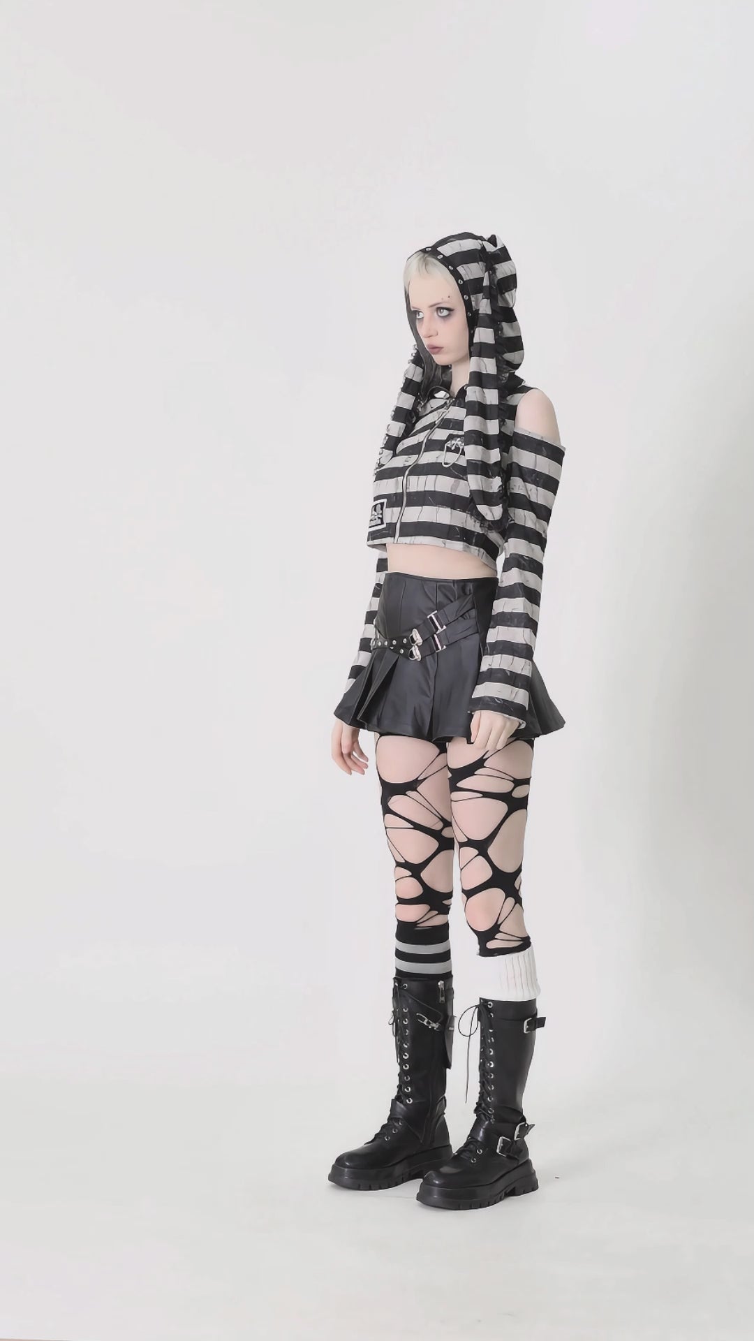 video of emo girl wearing scene clothes