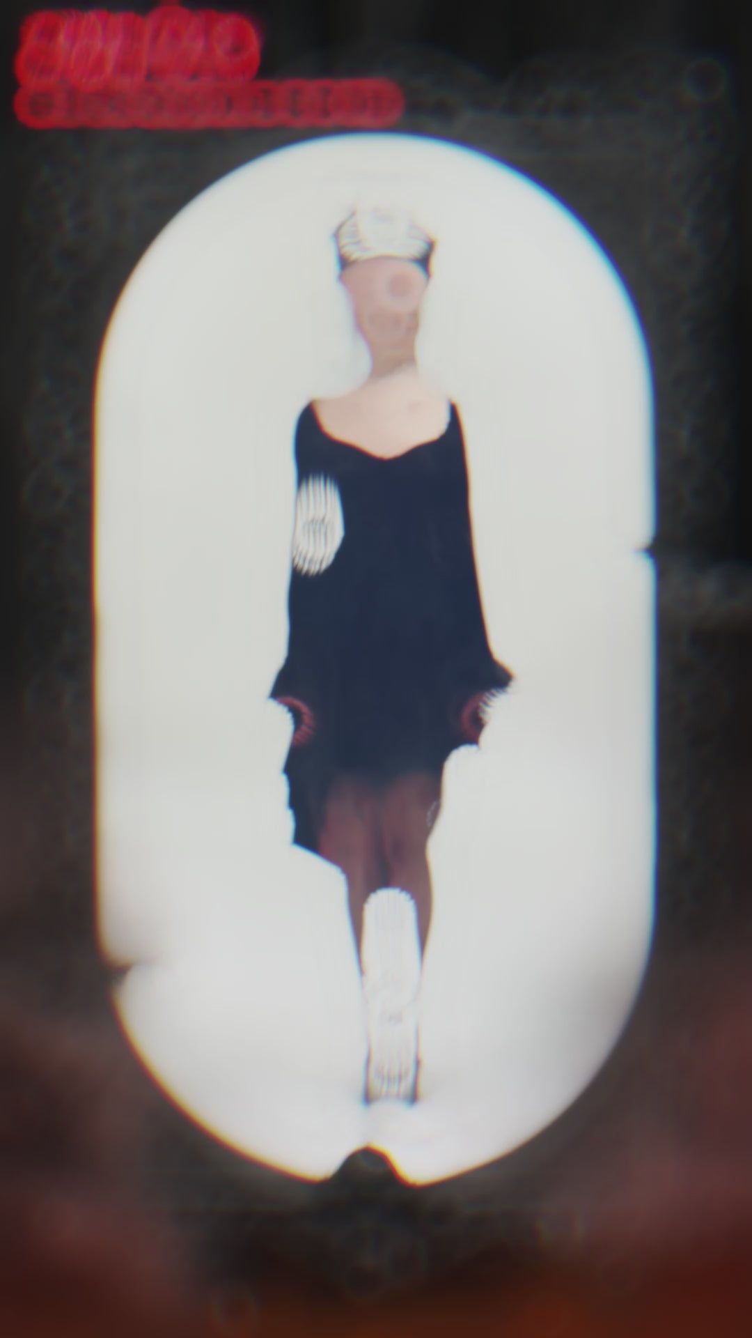 video of gothic woman wearing a dark regency dress