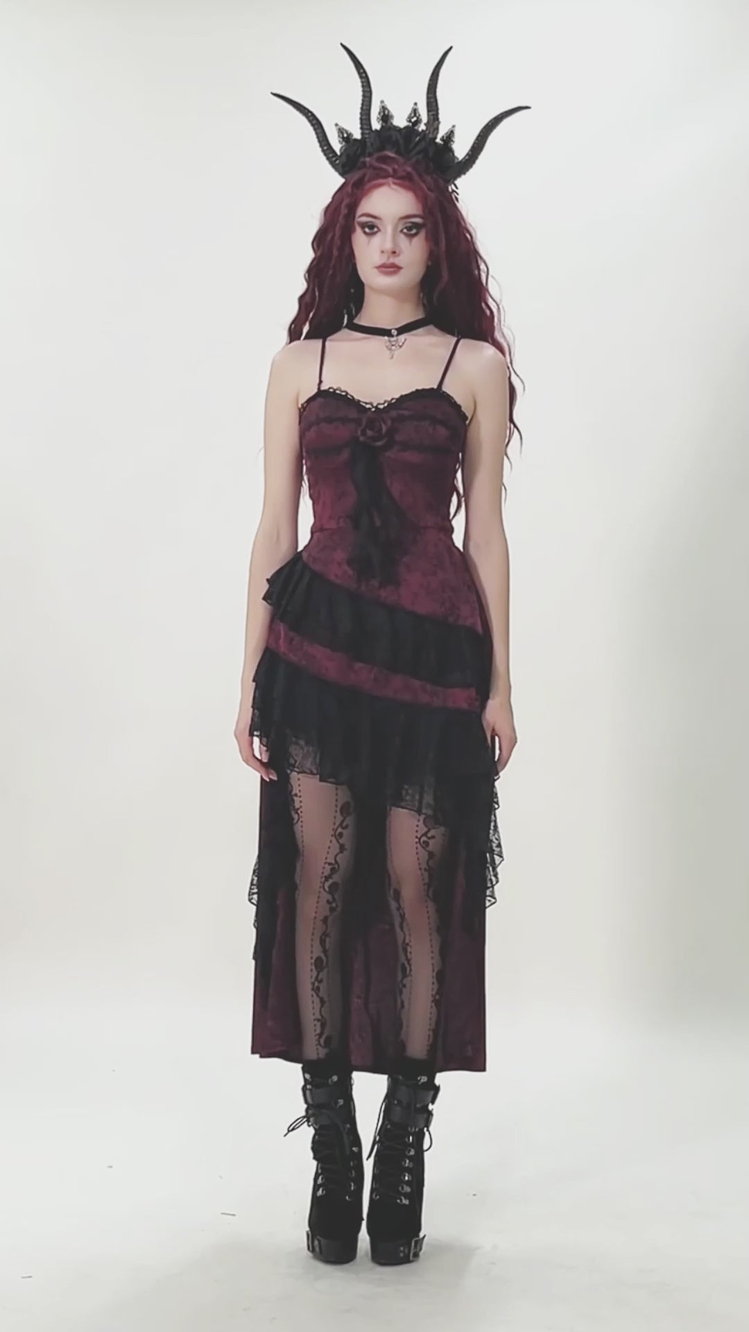 Video of womens red and black dress from Dark in Love