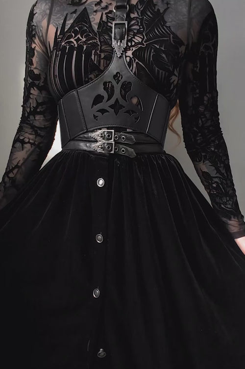 video of a vegan leather gothic cathedral purse shoulder bag