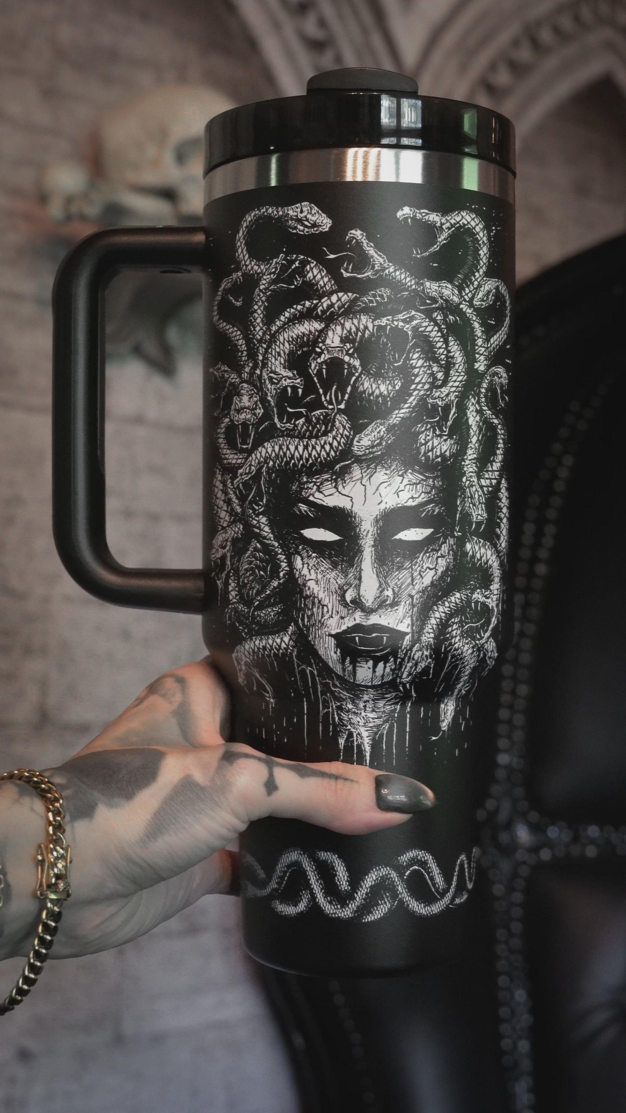 Video of Medusa tumbler from VampireFreaks