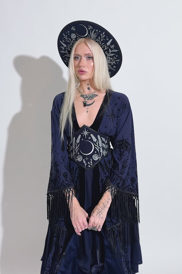 video of a gothic dark fantasy hobo bag 