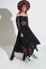 woman wearing a gothic embroidered fox shoulder bag