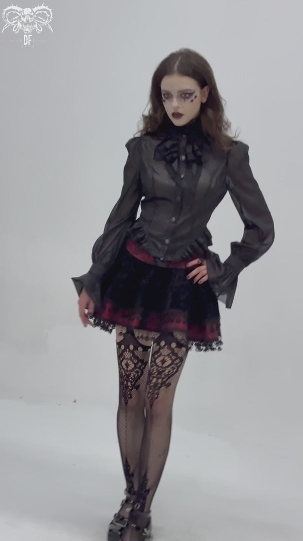 video of goth women wearing vampire skirt