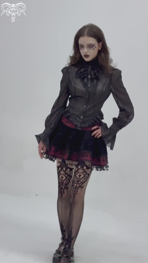 video of goth women wearing vampire skirt