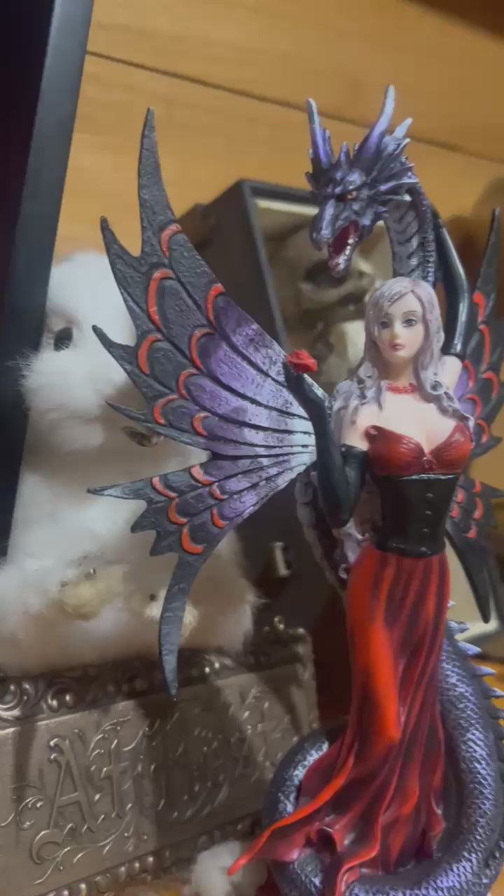video of a dark fairy dragon fantasy statue figurine  by pacific giftware 