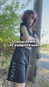 video of goth girl wearing bat sweat shorts by vampirefreaks 